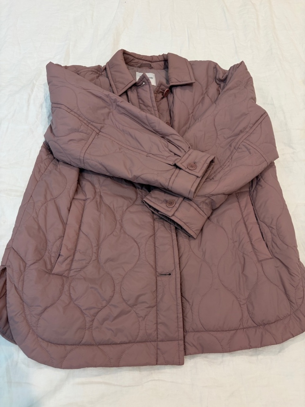 Madewell Quilted Puffer Jacket in Dusty Mauve - Picture 4 of 4